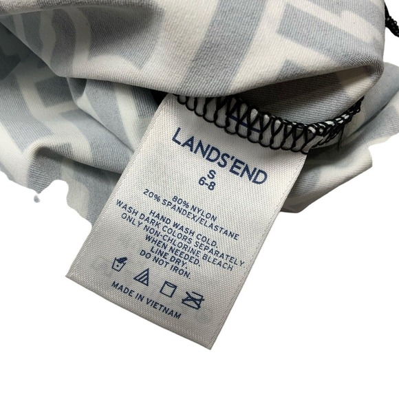 Lands' End Women’s Size Small Black White Lace Up Chest Geometric Dress‎ - Picture 9 of 13